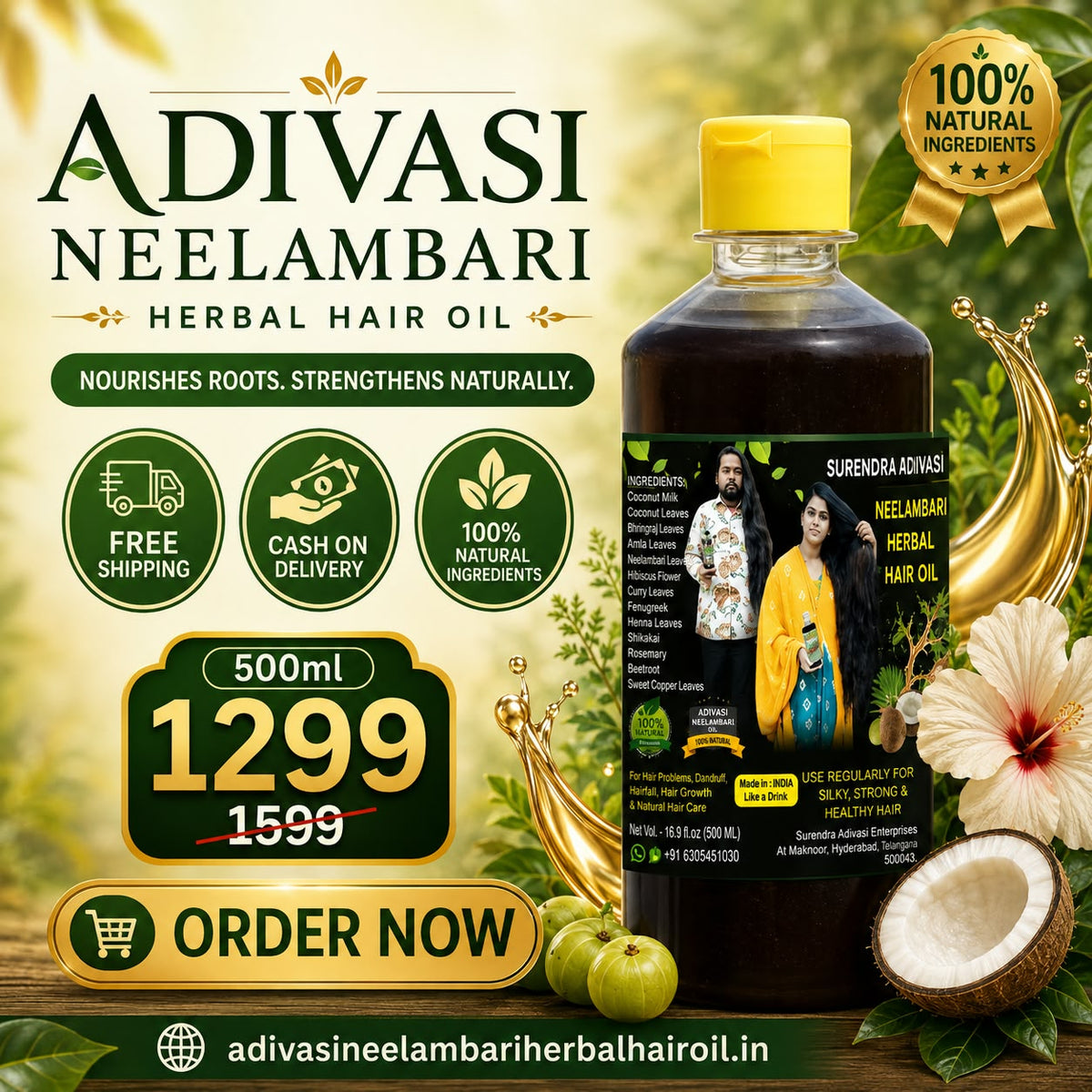 Adivasi Neelambari Herbal Hair Oil